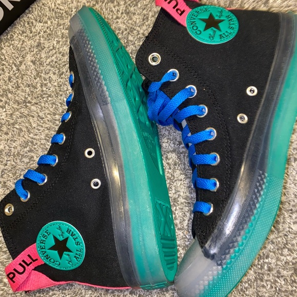 NIB CONVERSE CX HIGH TOPS TURQUOISE/ BLACK/PINK - Picture 4 of 11